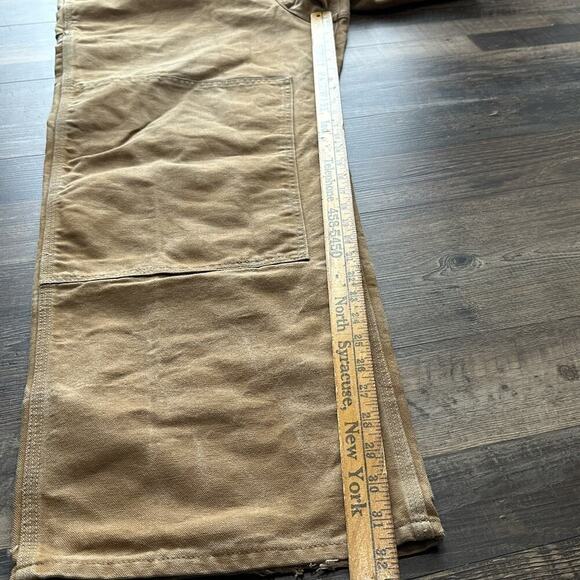 Carhartt Mens 42X32 Brown Double Knee Overalls Bib Workwear Carpenter USA *READ - Picture 13 of 16